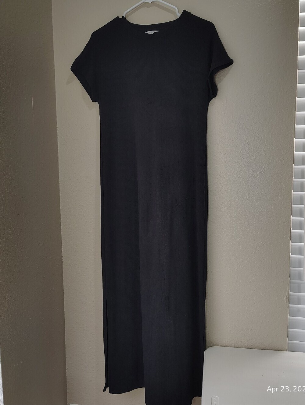 LOT OF 3  Womens XS Ribbed Maxi Column Dress BLACK NAVY BROWN BASIC CASUAL COMFY - Picture 5 of 6